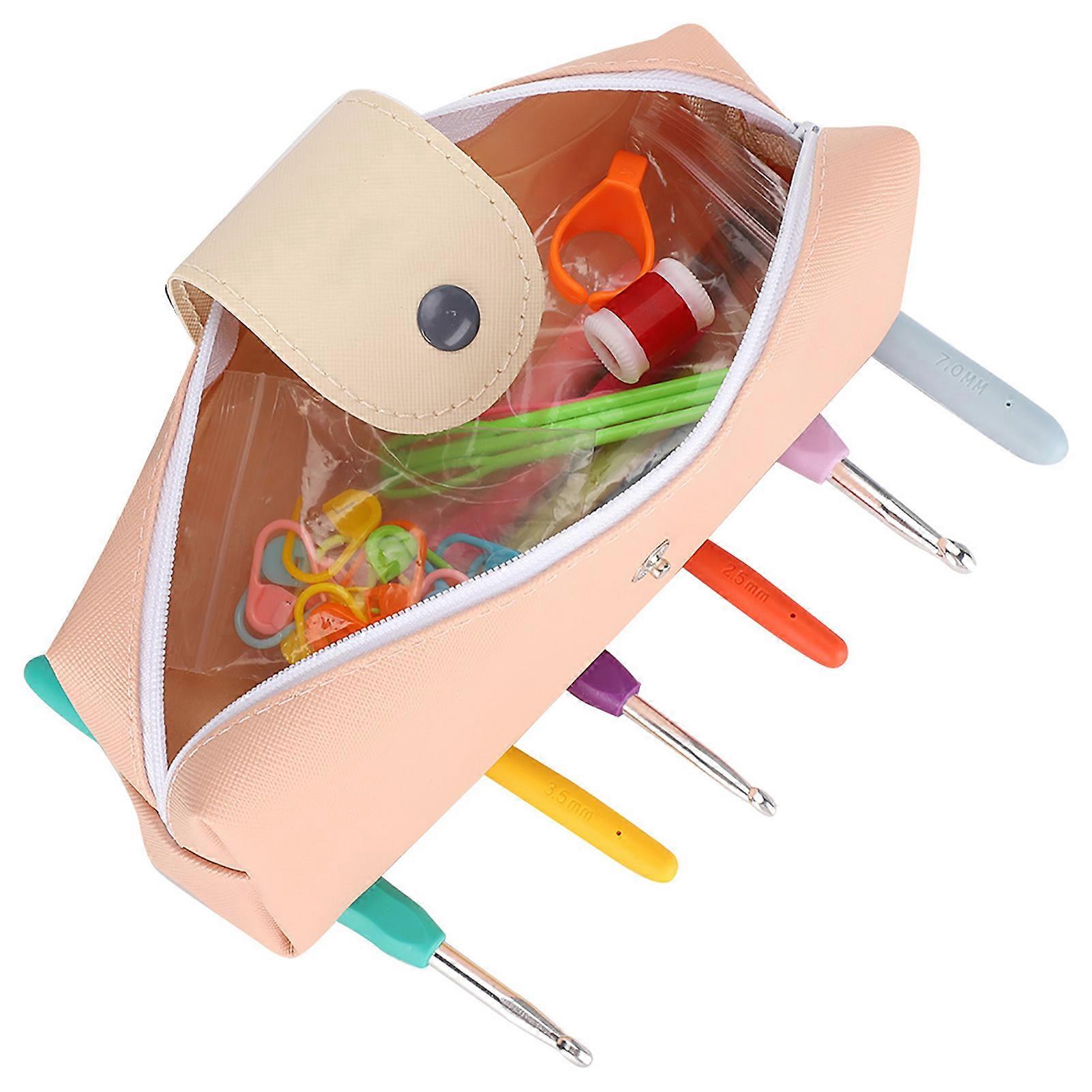 12Pcs Crochet Hook Set with Sewing Needle Ring Cutter Sewing Knitting Tool Kit Accessories