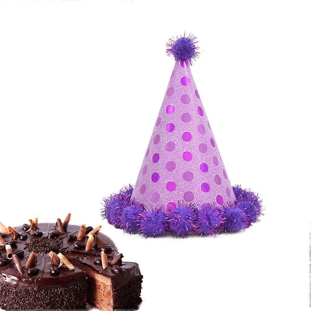 Birthday Party Decorations Hats Conical Shape Purple Color Photo Prop Party Atmosphere Creation 1Pack