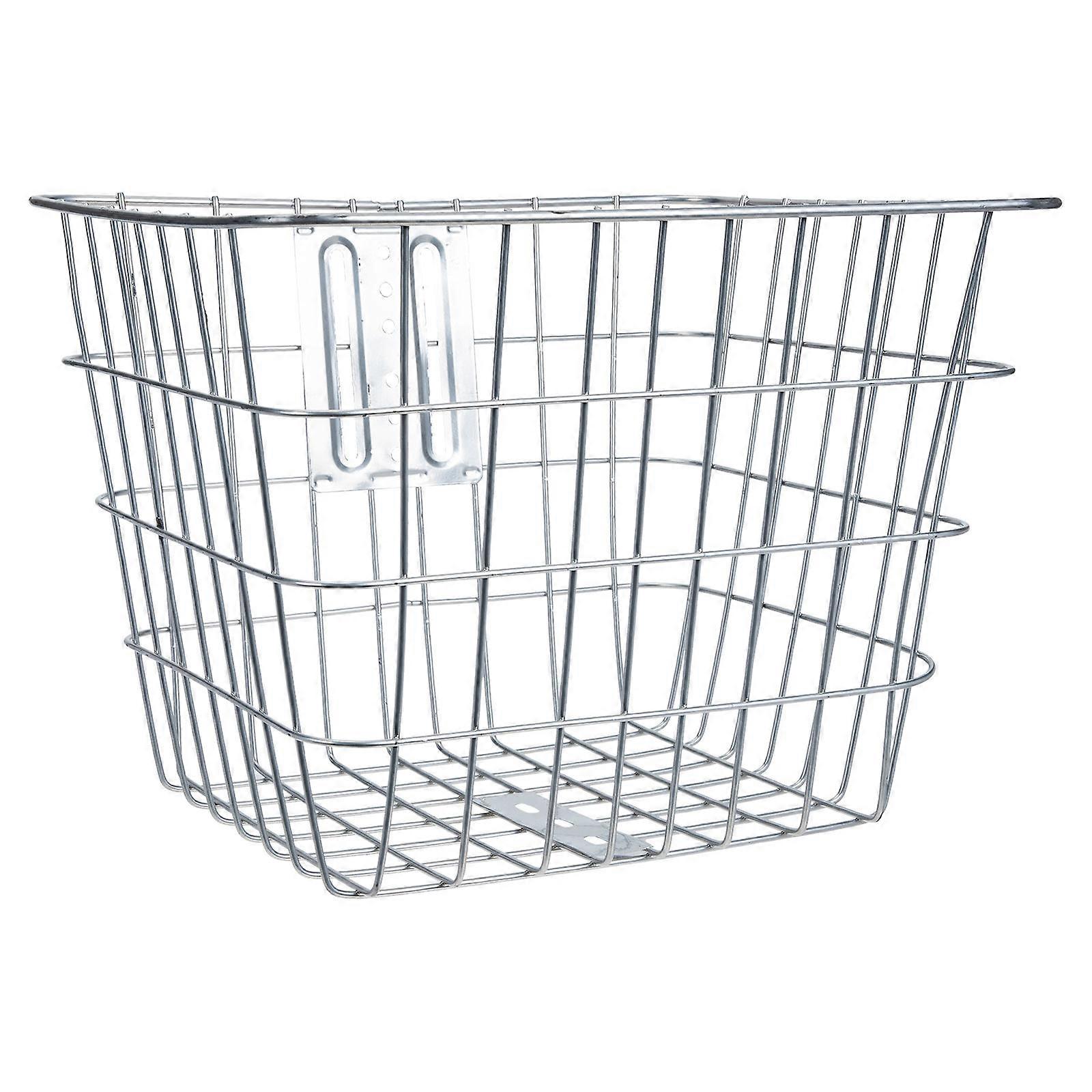 Sturdy Silver Front Basket for Mountain & Folding Bikes – Durable Handlebar Storage for Commuting & Shopping – Single Pack