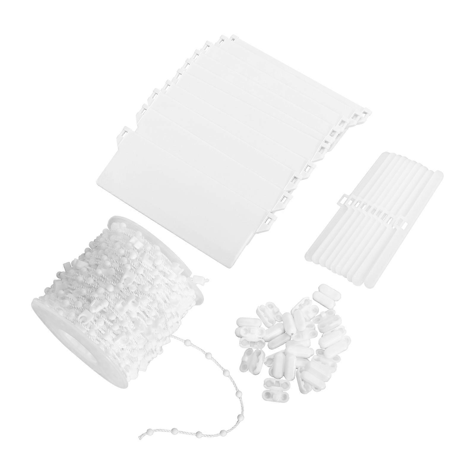Vertical Blind Parts Kit with Bottom Weights, Bead Chain Connectors, and Adjustable Components for Curtain Repair and Extension