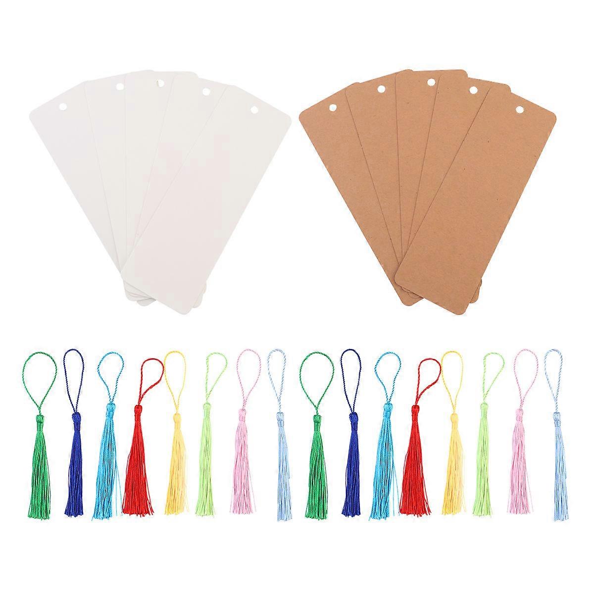 DIY Bookmark Kit Blank Cardstock Bookmarks for Crafts with Tassels