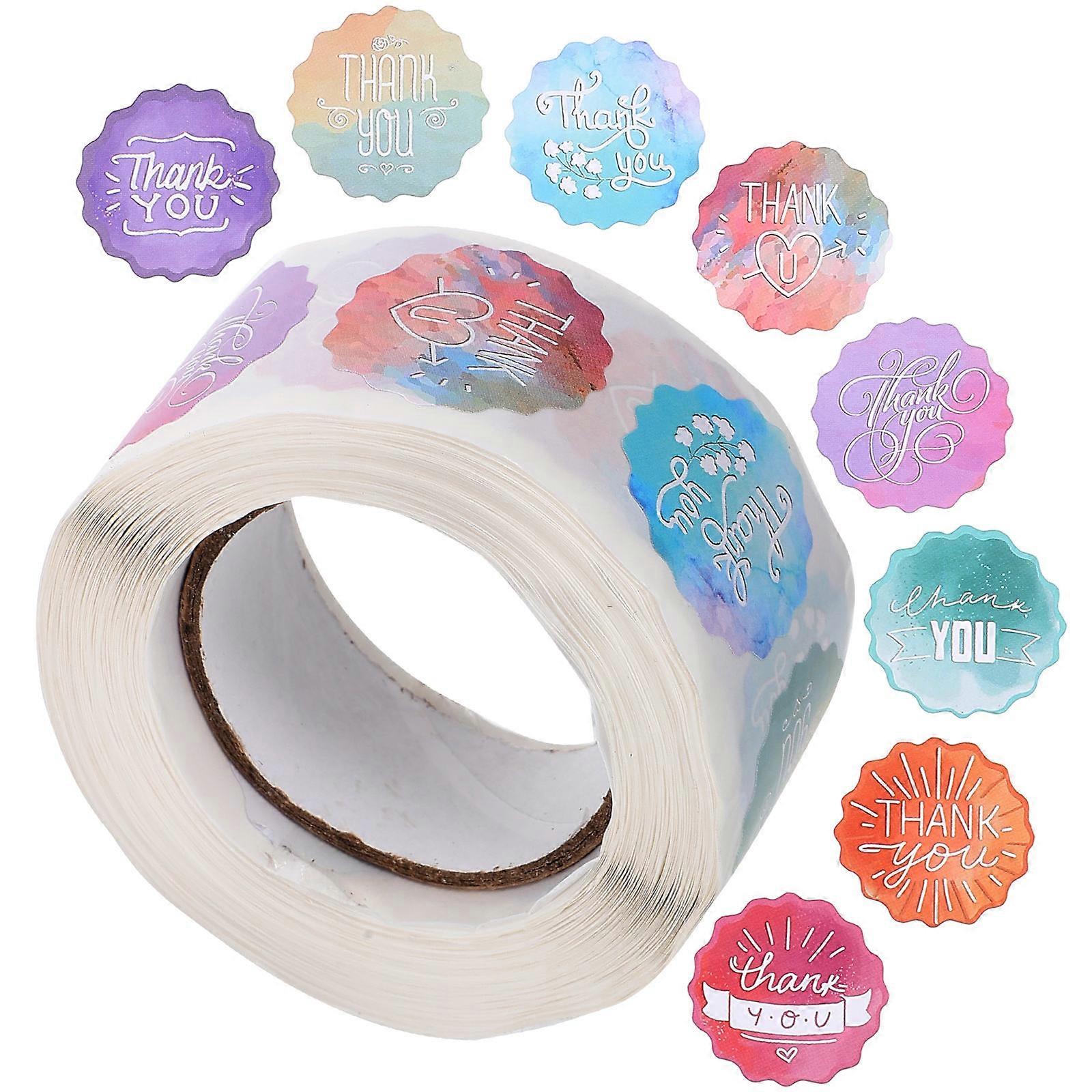Thank You Label Stickers Self Adhesive Round Sealing Decals for Envelopes Wrapping Decorative Use Versatile Stickers for Parties Events