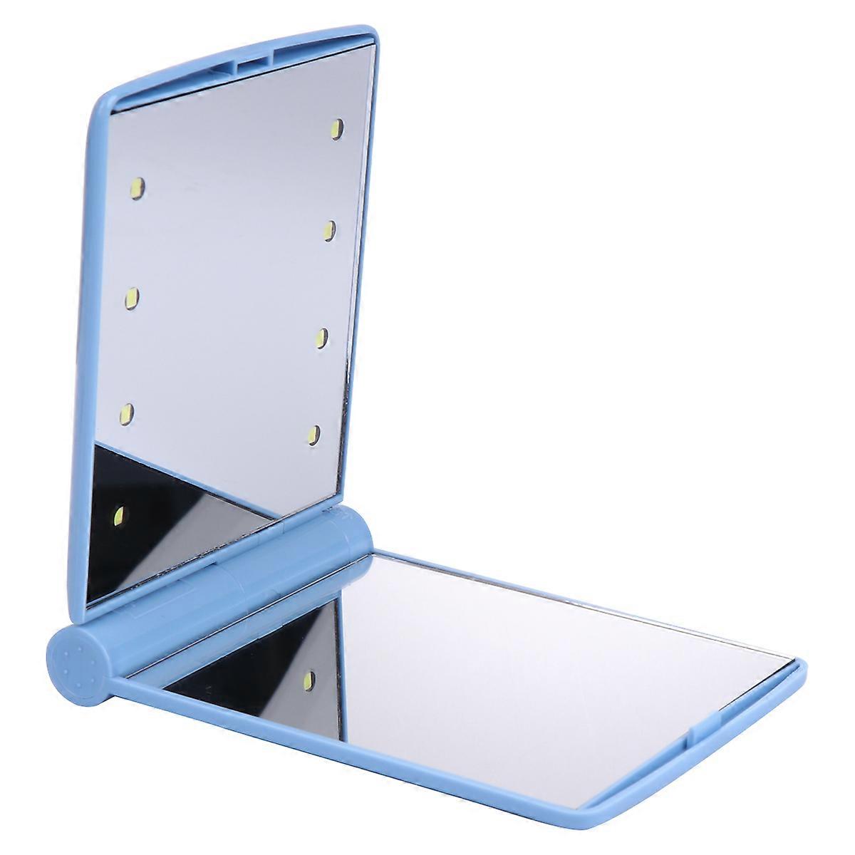 Foldable LED Makeup Mirror Light Square with Two Sided Handheld Makeup Mirror