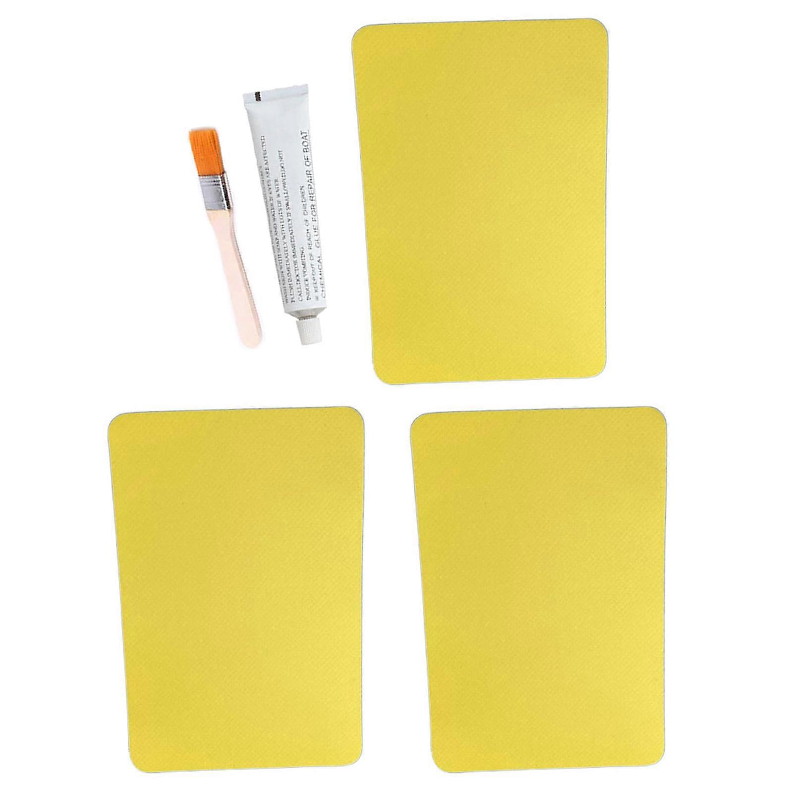 Patchs de réparation de crevaison pour kayak gonflable canoës Jouet d’eau Bateaux gonflables Patchs de réparation Patch de réparation PVC Set jaune