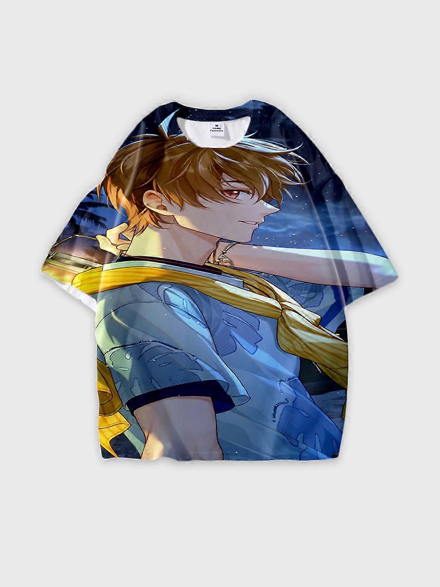 T-shirt round neck Role Pattern loose short sleeve E1698