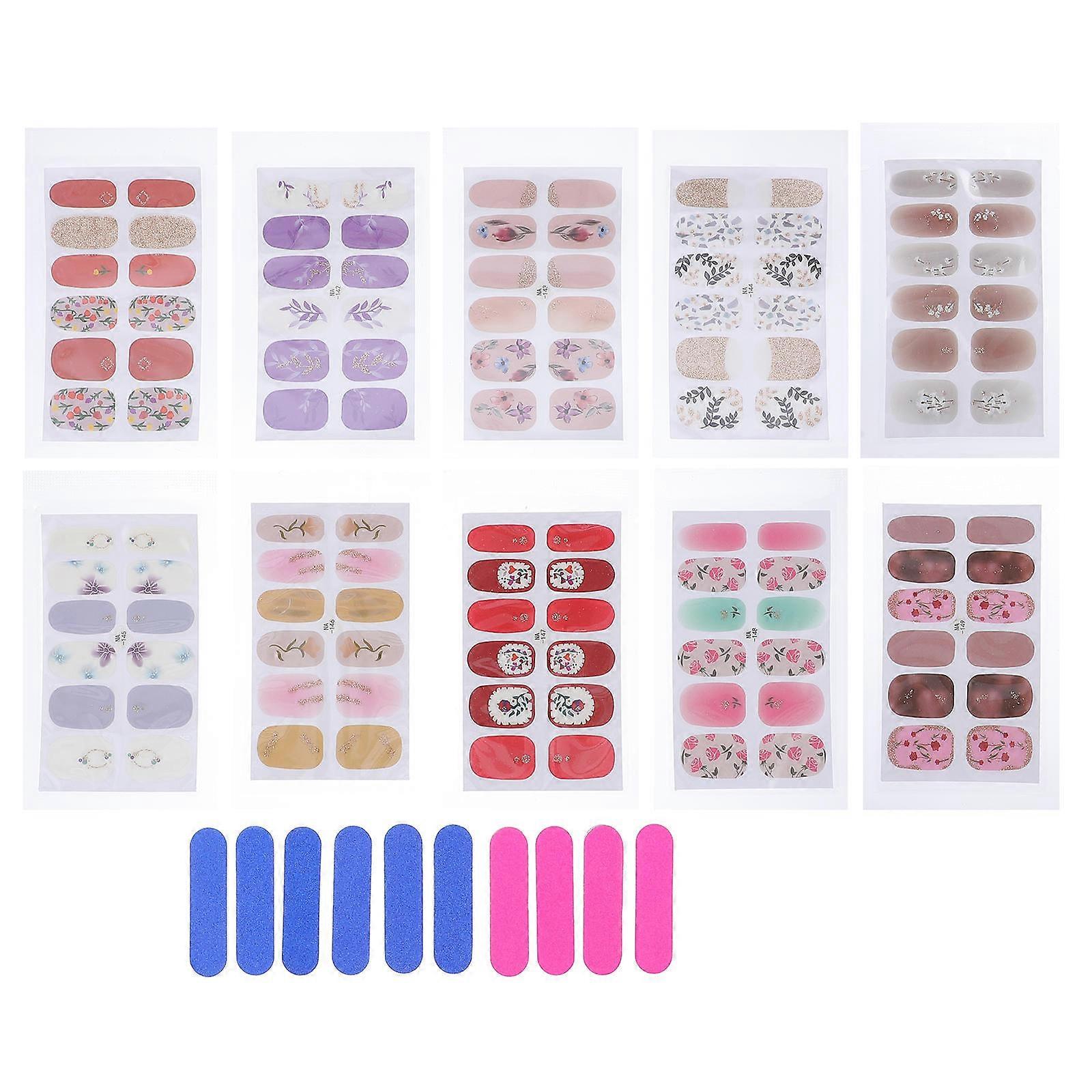 Nail Decoration Stickers Self-adhesive For Women Fingernails Assorted Color Durable Long-lasting Use 1 Set