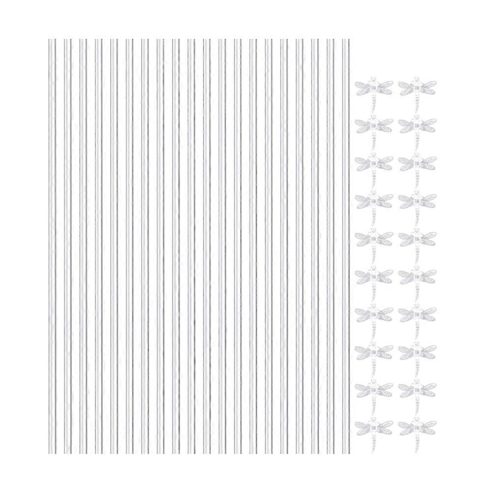20 Pack Transparent Acrylic Plant Stakes for Vines, Orchids & Garden Plants – Lightweight, Easy Install Climbing Support Sticks