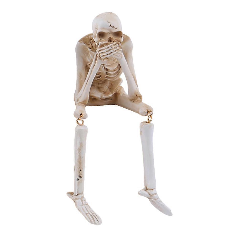 Bone Statue Resin Craft Skeleton Figurine Various Occasions Beige 7.9×3.5×3.1in 1Pack