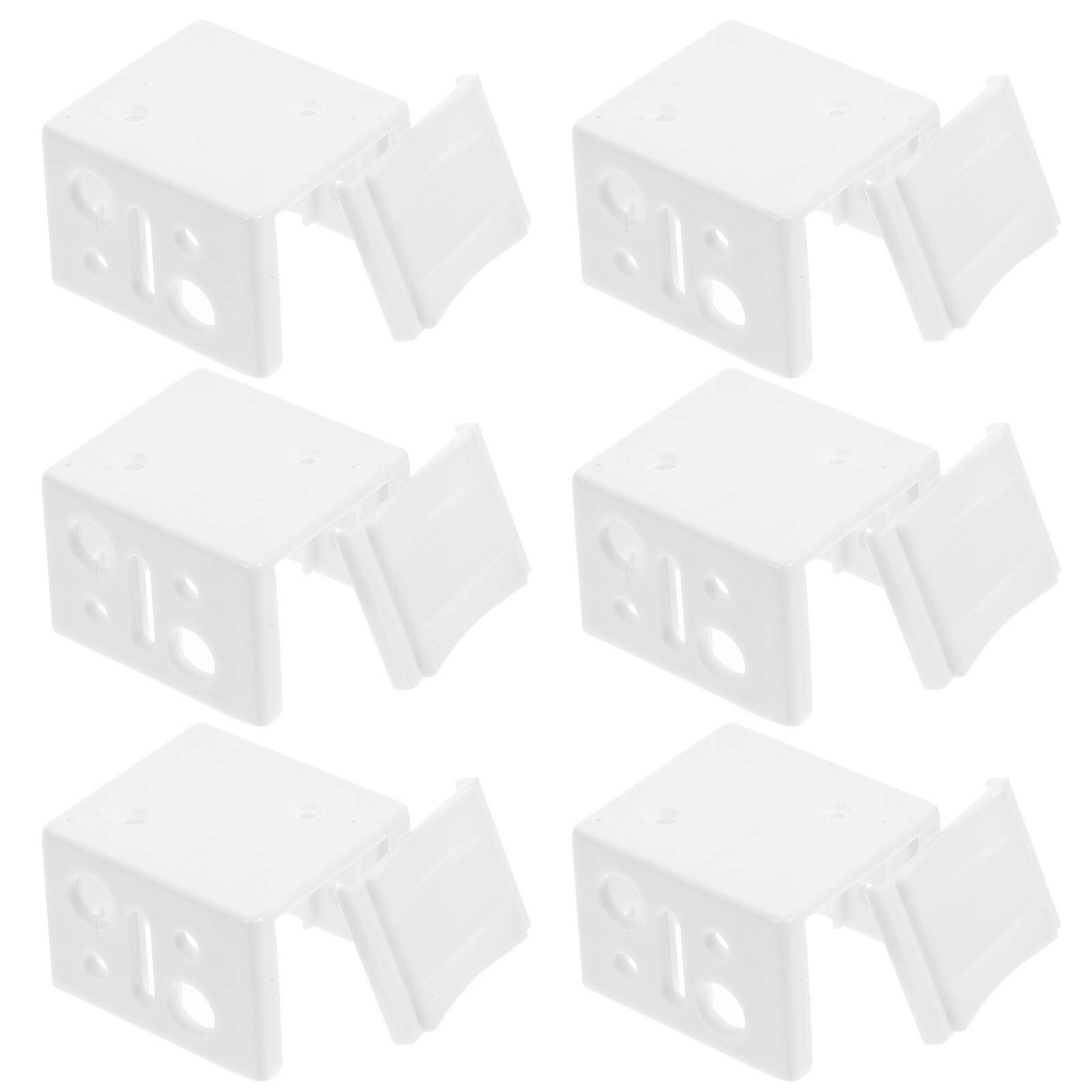 White Abs Blind Brackets With Screws And Wall Plugs Window Box Mounting For Mini Blinds Headrail Replacement Easy Install Fit For Various Window