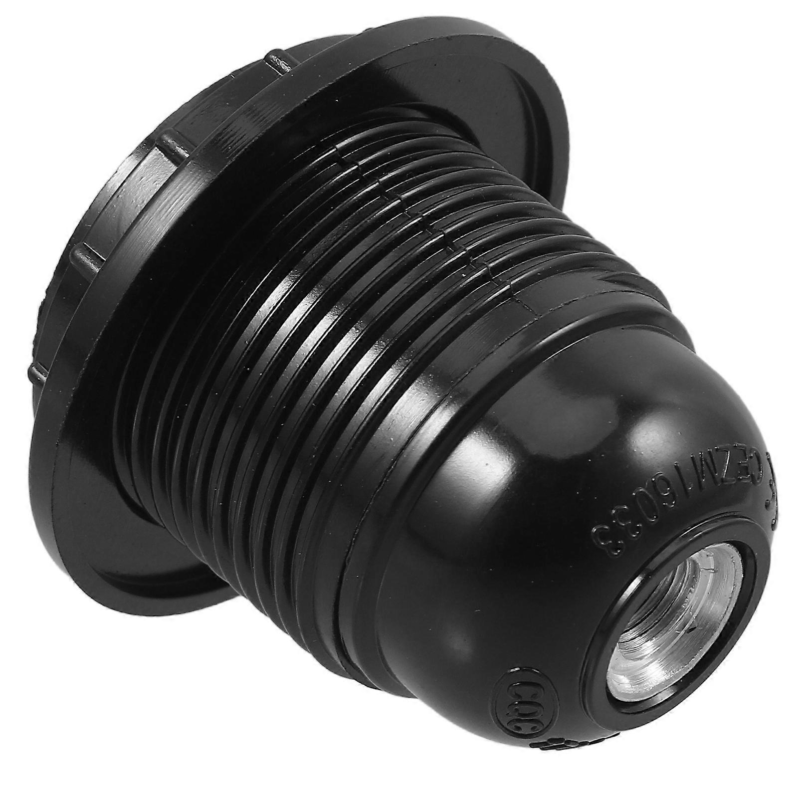 E27 Lamp Socket Replacement Black Bakelite and Aluminum Alloy for Lamp with 10mm Threaded