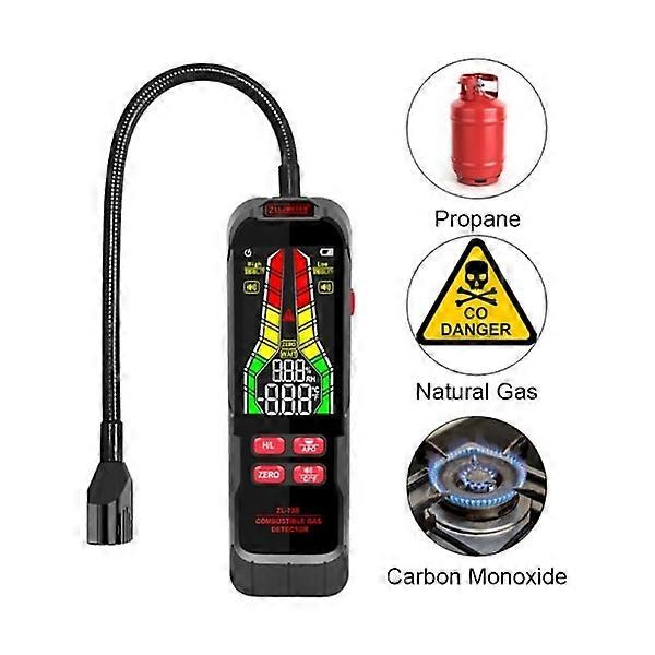 Natural gas detector, gas leak detector with 24cm probe, portable gas tester with audio and visual alarm for locating fuel sources