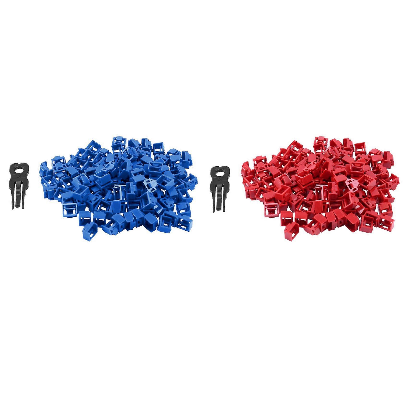200Pcs Red/Blue RJ45 Port Ethernet LAN Hub Anti Dust Cover Plug Cap Blockout Protector with Propriet
