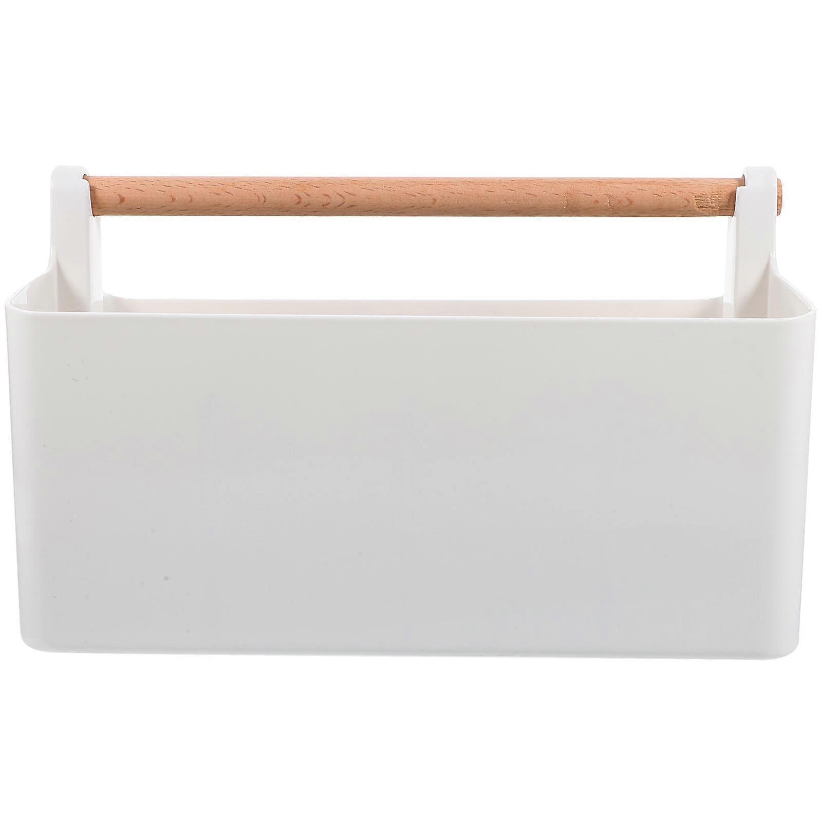 Blue Plastic Pen Holder for Home Use with Steady Base and Multi-grid Storage 6.3 Inches