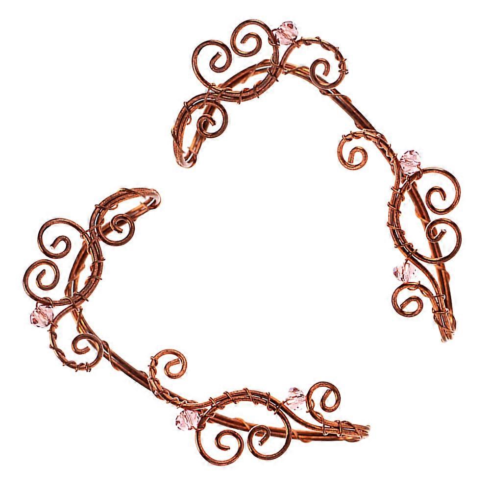 Light Brown Copper Ear Cuffs for Women Non Piercing Comfortable Elf Shaped Design Fits Most Ears