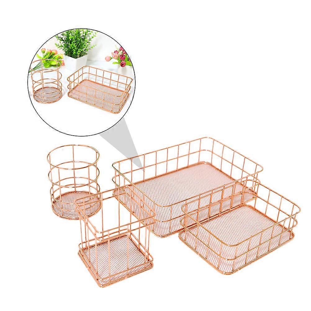 Small Decorative Basket Multifunctional Storage Containers Makeup Storage Kitchen 4Pcs