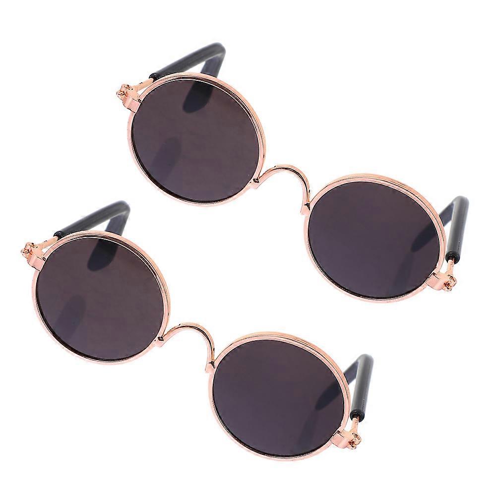 Black Mini Sunglasses Ideal For Performance Decoration For Dolls And Pets 2Pcs