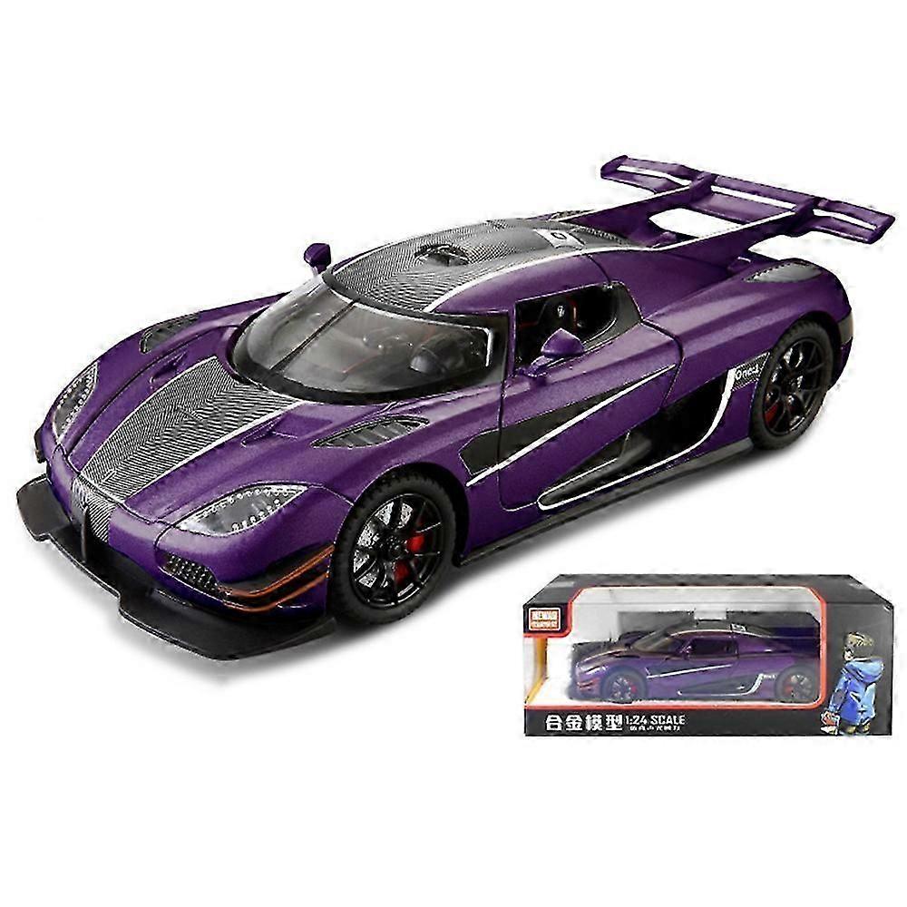 1:24 Koenigsegg Jesko Diecast Model Car with Sound Light Pull Back Action Boys Toy