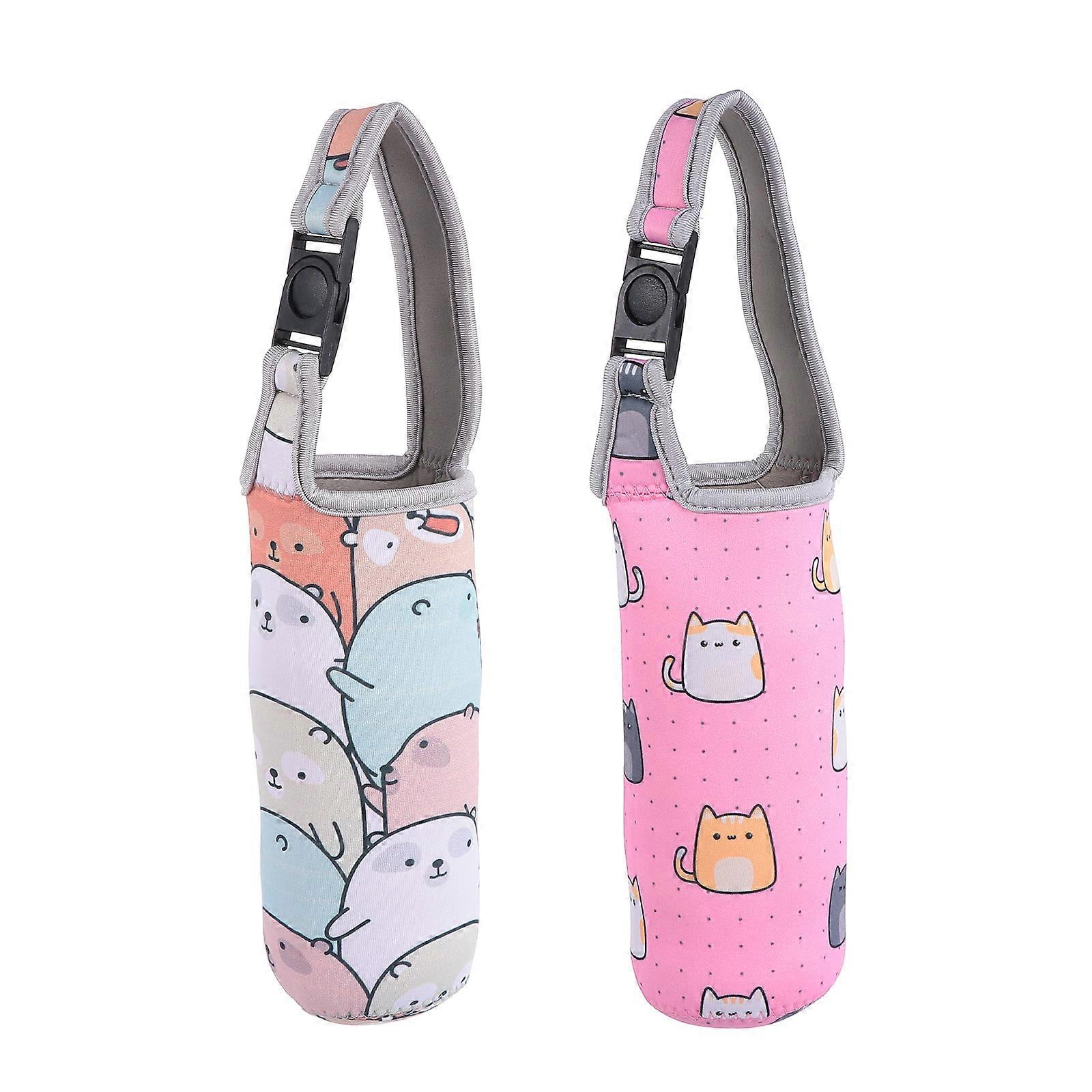 Portable Neoprene Handheld Cup Cover Assorted Color For Daily Use 17X6.5X6.5CM 2Pcs