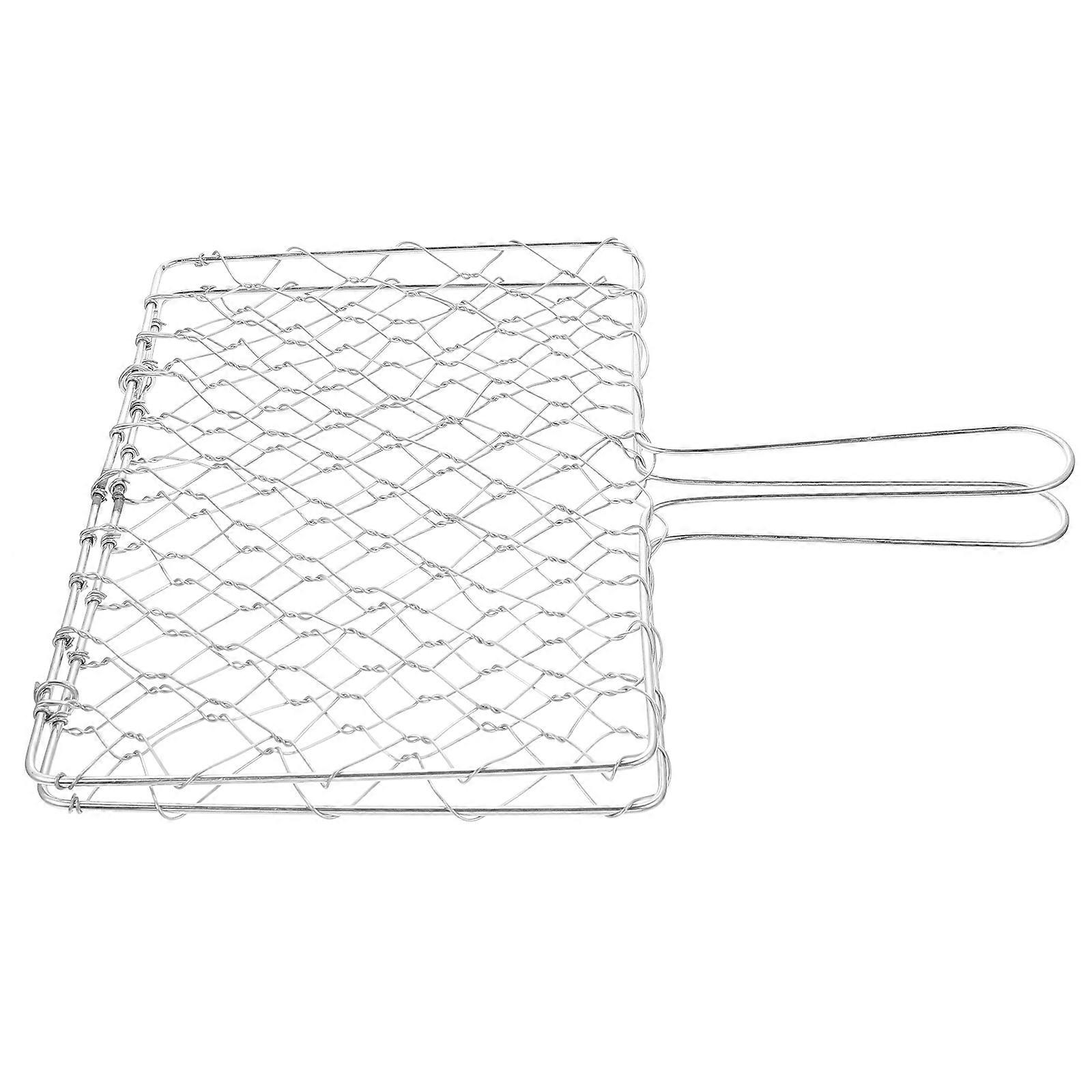 Outdoor Cooking Grill Fish Basket Designed For Barbecue 30x26x17cm Heat-Resistant With Rectangular Mesh Structure 1Pack
