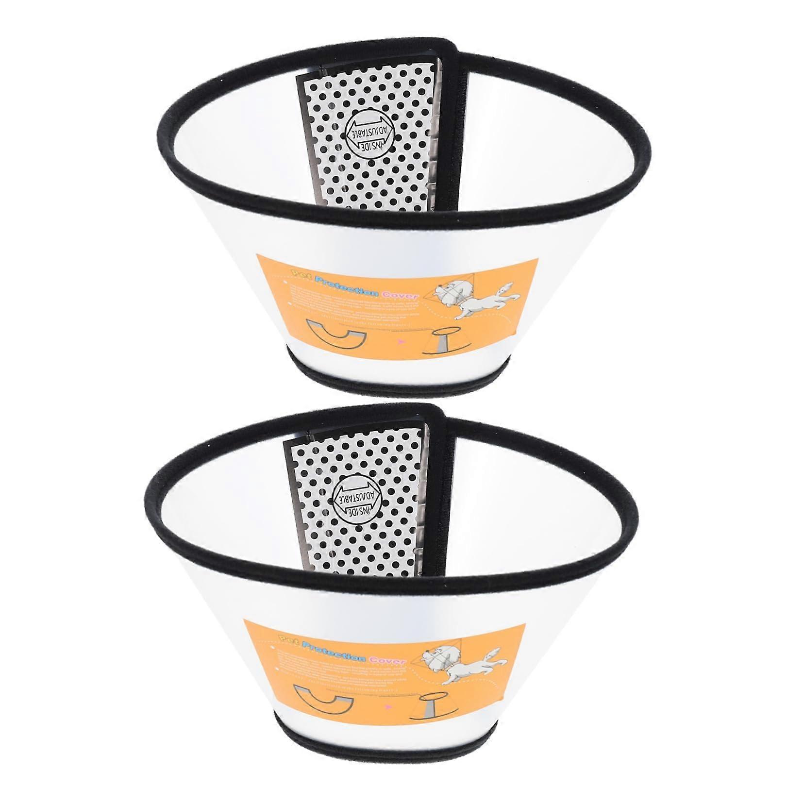 Pet Collar Cone Pack Of 2, Large Dog Size, White PP Plastic, Surgery Recovery Cone For Dogs And Cats