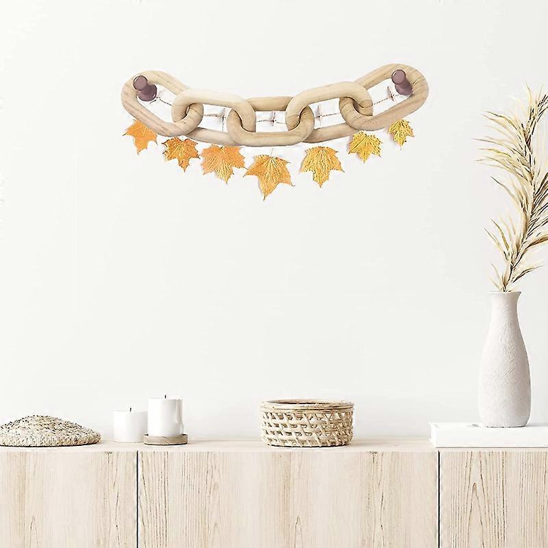 Wood Chain Link Coffee Decor Computer Table Decorative Wooden Chains E7CB