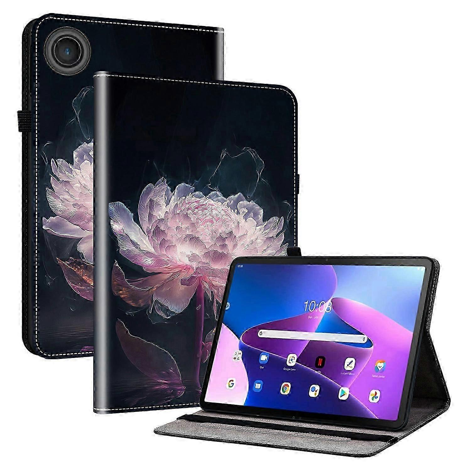 لعلامة التبويب Lenovo TB311FU حالة جلدية نمط مطبوعة غطاء القرص مع فتحات البطاقة