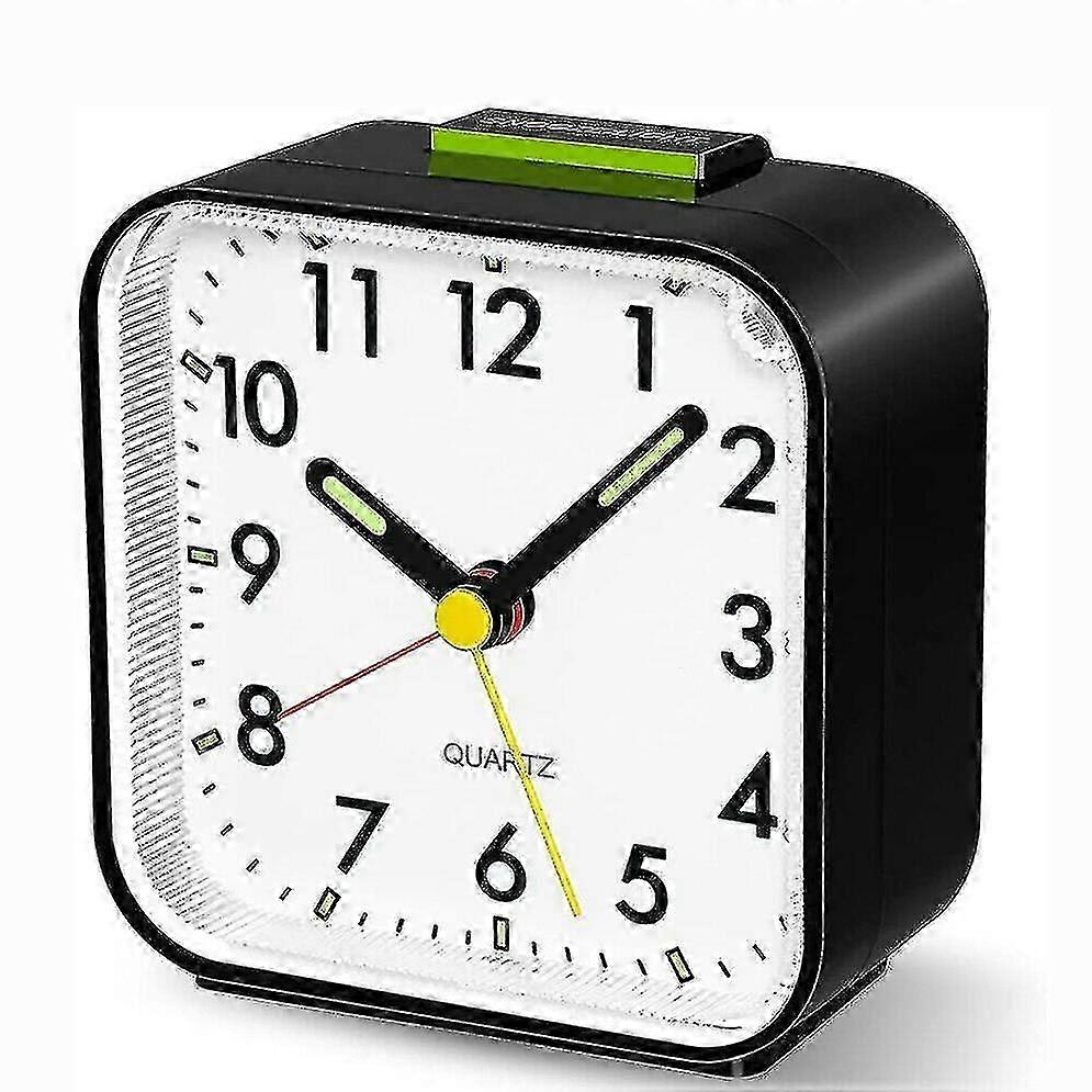 Quartz Alarm Clock With Night Light No Tick Snooze Small Bedside Clocks