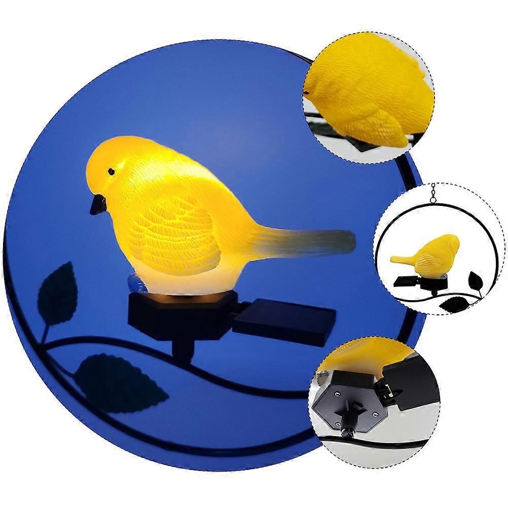 Solar Powered Bird Shaped Decorative Hanging Lantern for Outdoor Gardens Pathways Lawns Yards Parks Energy Saving Unique Design Yellow