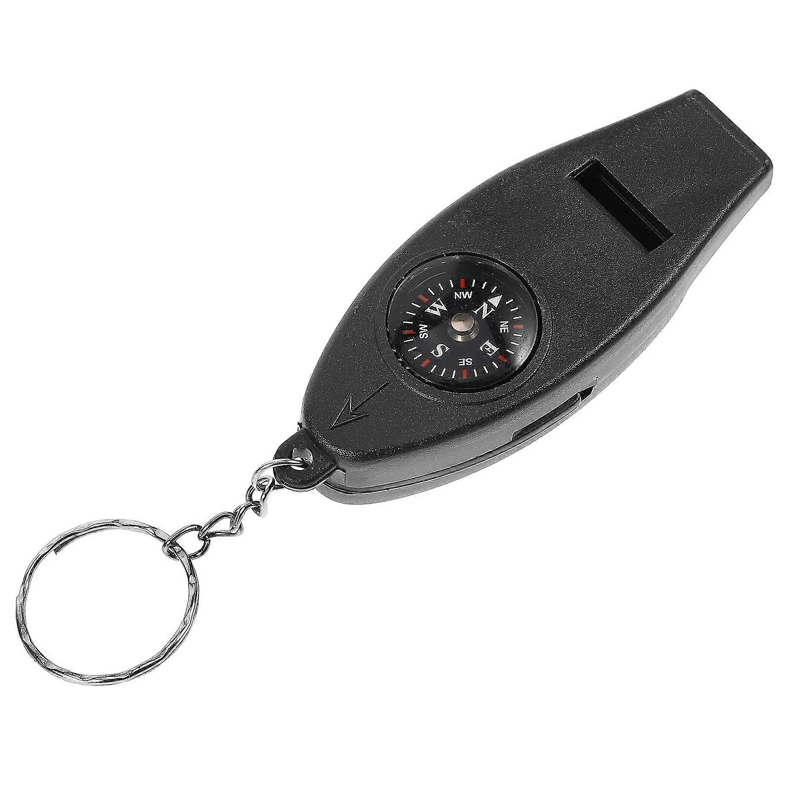 Multi-Function Compass Whistle Black Plastic Compact Lightweight for Kids Playing