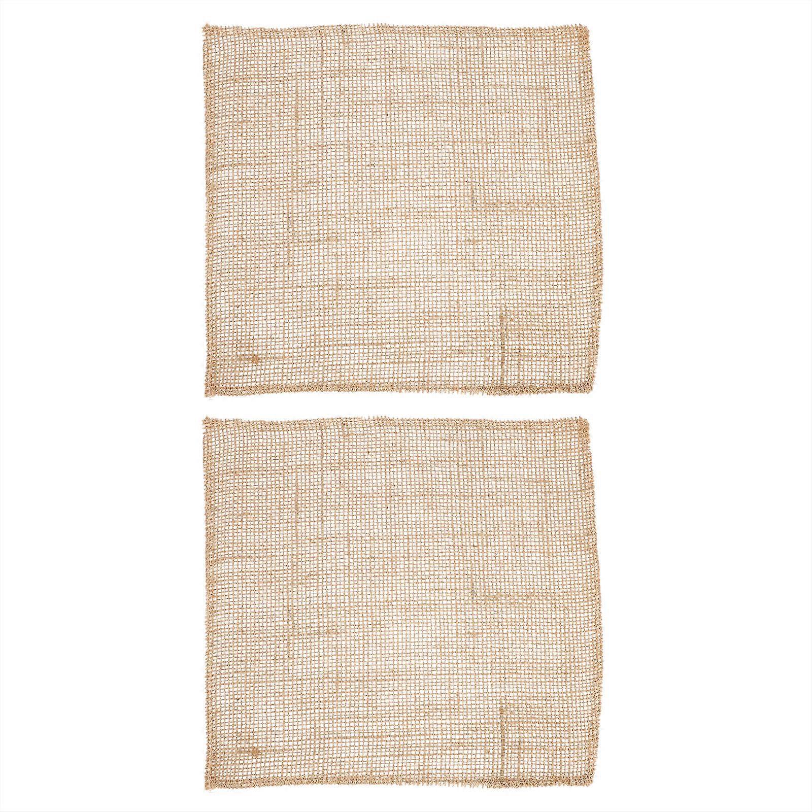 Reusable Linen Dining Table Placemats 2Pcs Premium Design Square Light Brown Suitable For Housewarming Gifts And Event Planning With Heat Insulation