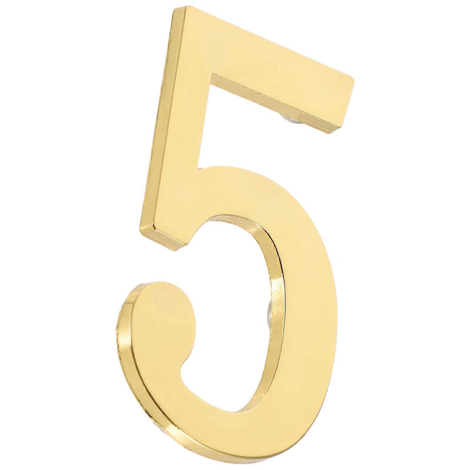 Weather-resistant House Address Number Made Of Metal For Homeowners In Golden Finish 1Set