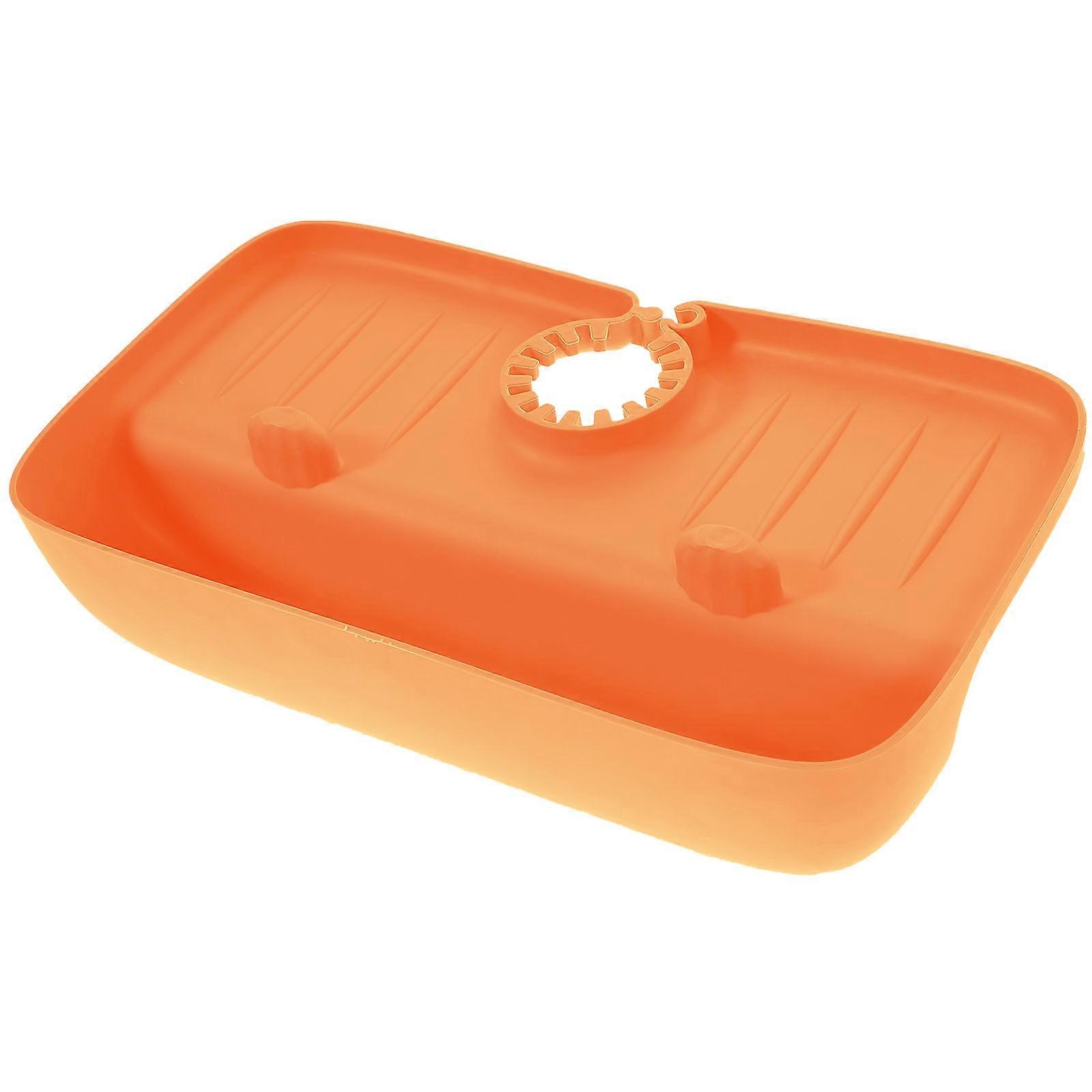 Orange Faucet Splashing Proof Storage Basket For Kitchen Sink Homeowners Use 1Pcs