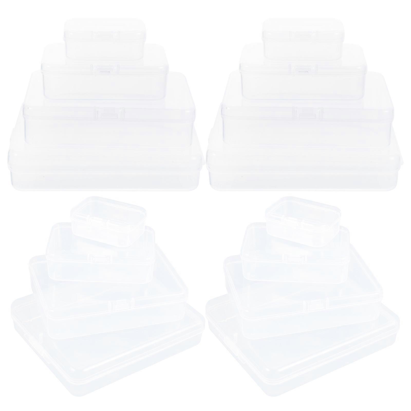 Transparent Plastic Storage Boxes for Home 24pcs PP Material Organizers with Rectangular Design