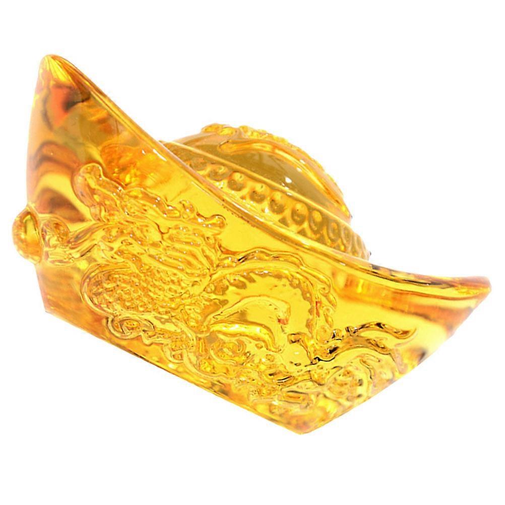 The **Chinese Ingot Craft Ornament Yuan Bao Figurine with Dragon Pattern** is a decorative desktop item inspired by traditional Chinese culture and