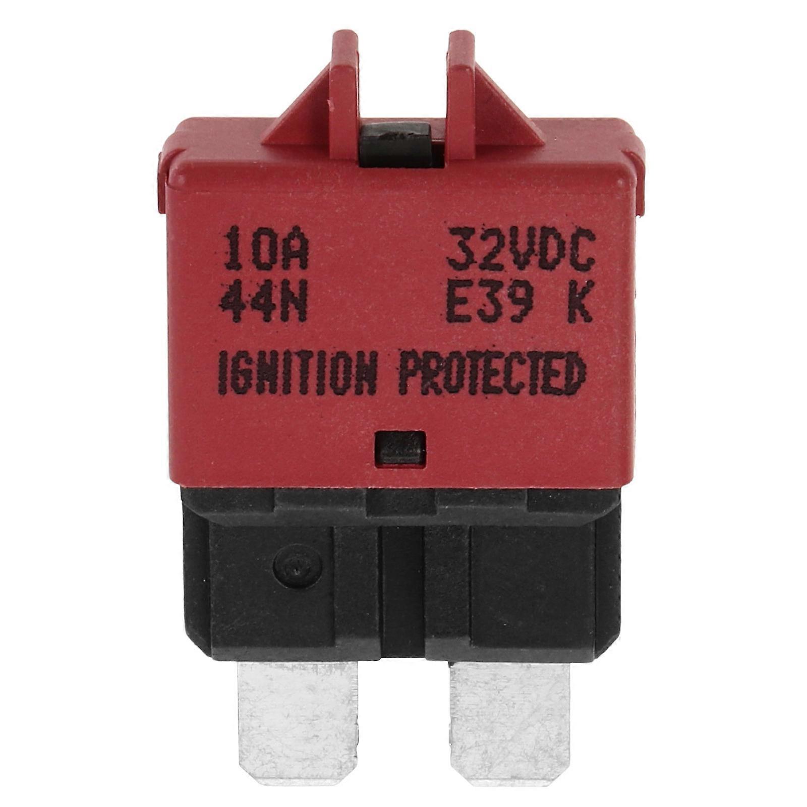 DC Circuit Breaker 10A Manual Reset Fuse For Vehicles And Marine Craft Low Voltage Wiring Red 1Pack