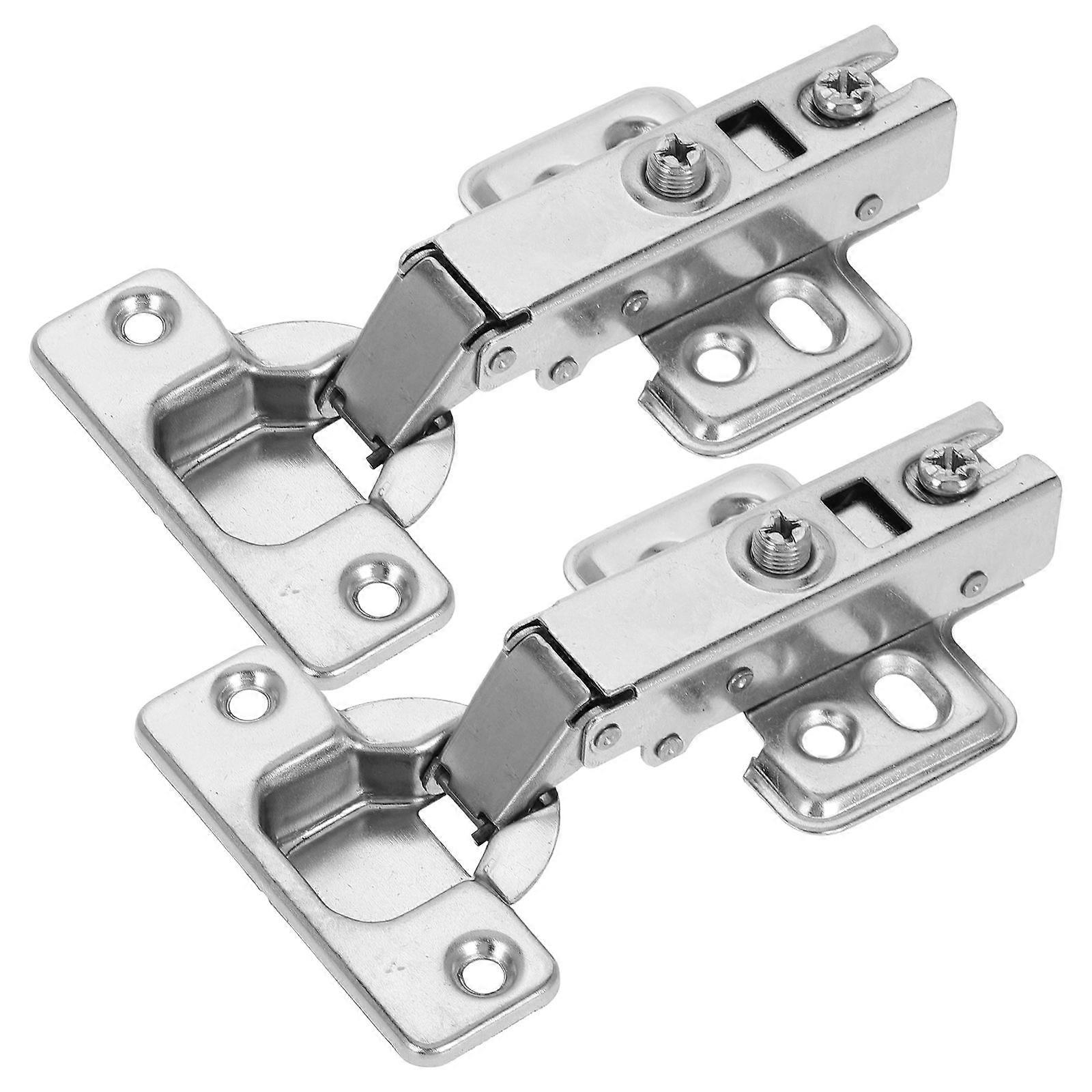 Frameless Design Hidden Hinges 2Pcs Soft Closing Cabinet Hinges Perfect For Home Living Experience Silver Material