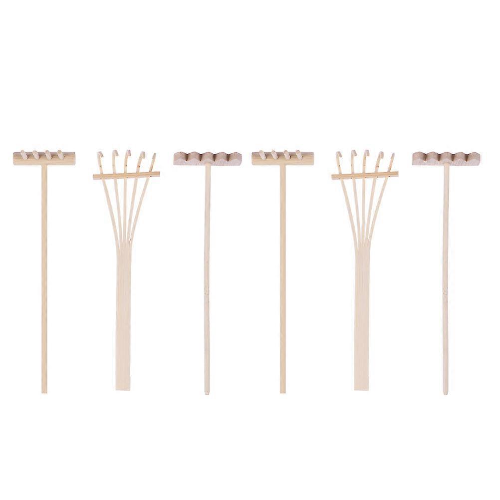 Tooth Rake Mini Bamboo Tool For Zen Meditation Tabletop Decor 6Pcs
