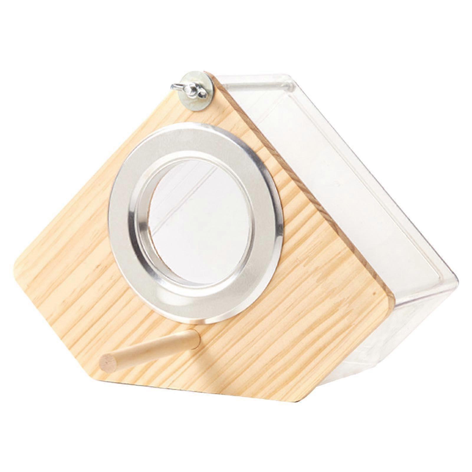 Bird box, transparent cage, budgie nesting box, acrylic design, easy access, perch, 20.5x10x15.8cm