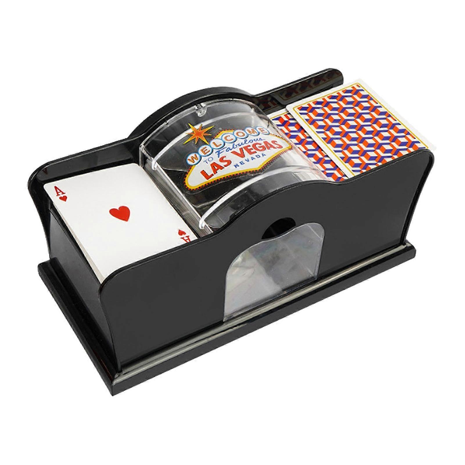 Manual Card Shuffler, Mixer and Playing Card Dispenser, Manual Card Shuffler with 2 Levels Black