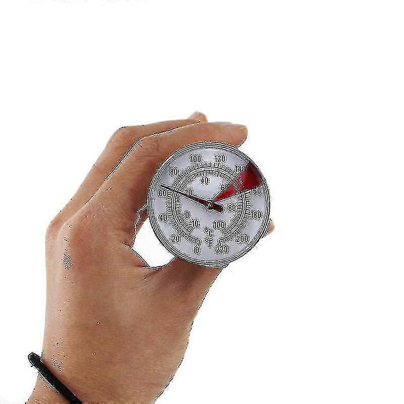 Rustfritt stål mattermometer, baketermometer med klips, melketermometer, sølv