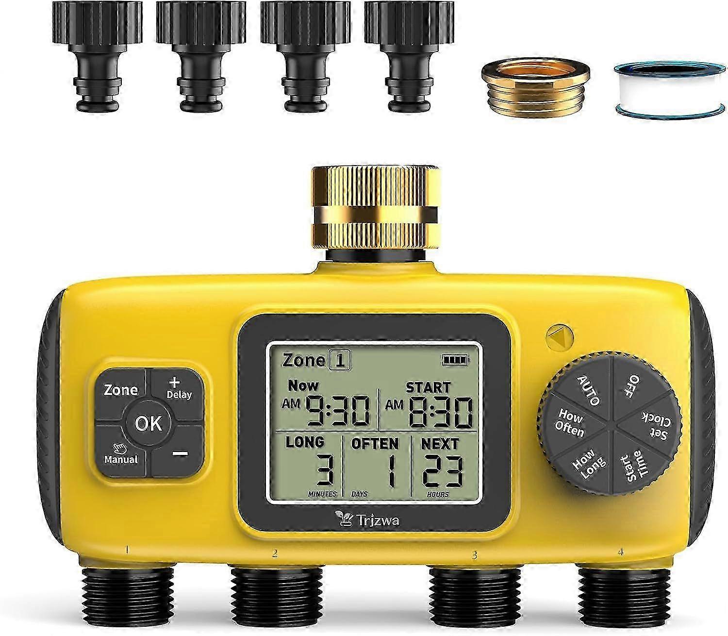 Minuterie d’arrosage de jardin intelligente à 4 zones avec 4 sorties et contrôle automatique