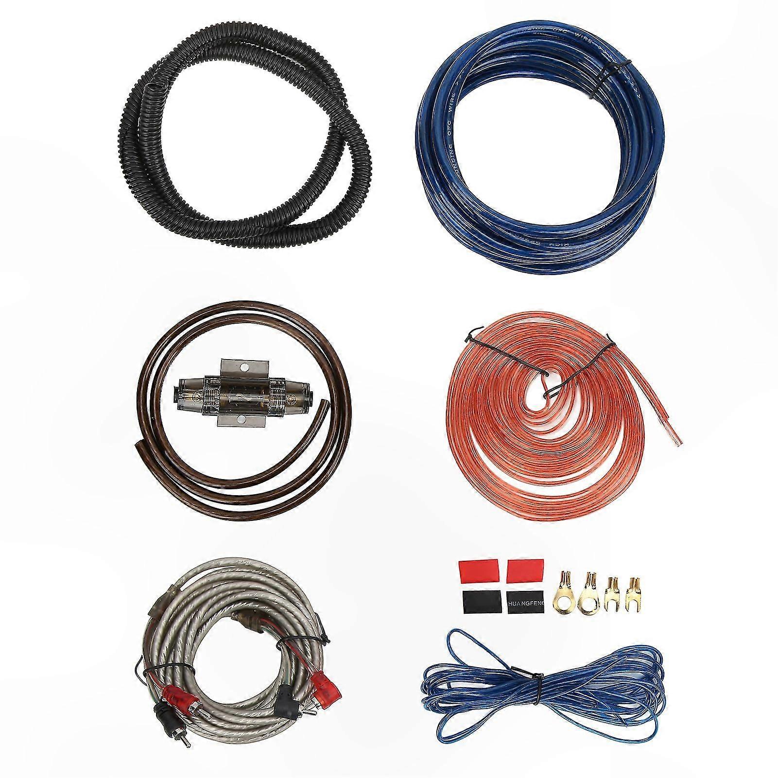 Universal 6GA Subwoofer Cable with Wire Protector for Car Audio Amplifier Installation Kits
