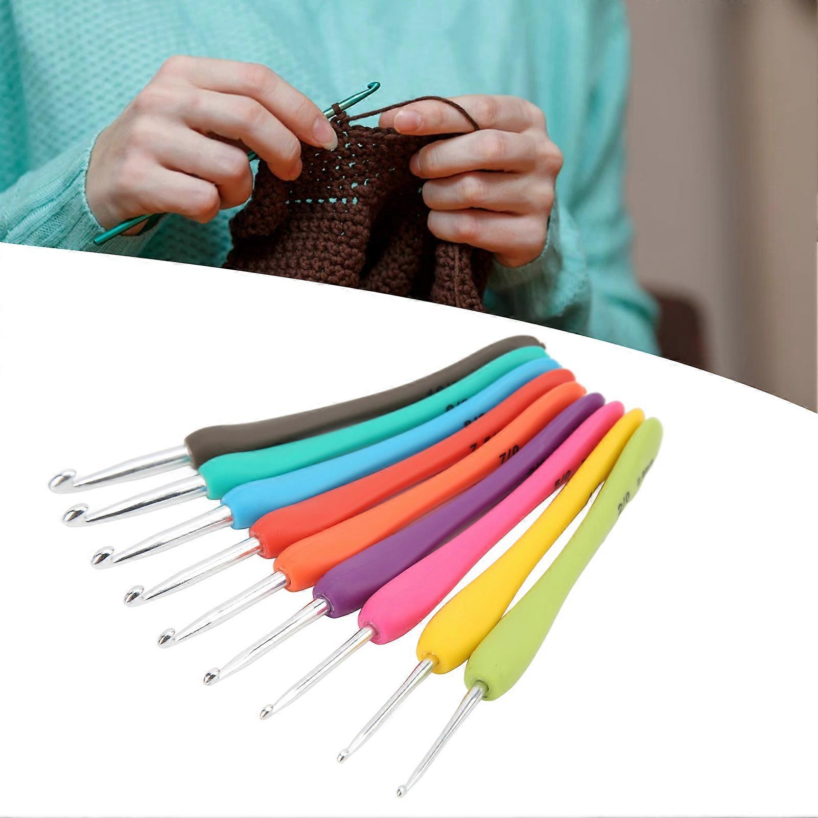 9PCS Crochet Hook Set 2.0 to 6.0mm Color Coding Easy Operation Wide Application Crochet Needle for Grandmother