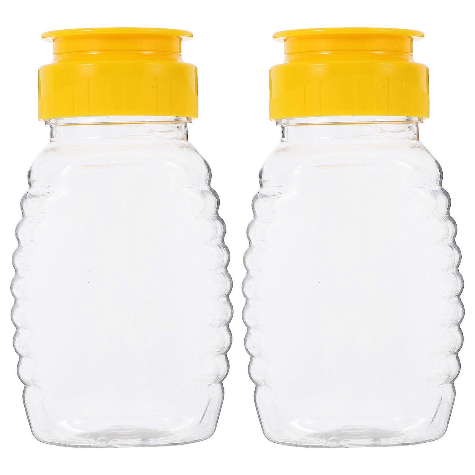 2Pcs Refillable Honey Dispenser Bottle Leak-Proof Squeeze Honey Jar For Storing And Dispensing Condiments Ketchup And Mustard For Kitchen Use 108 ml