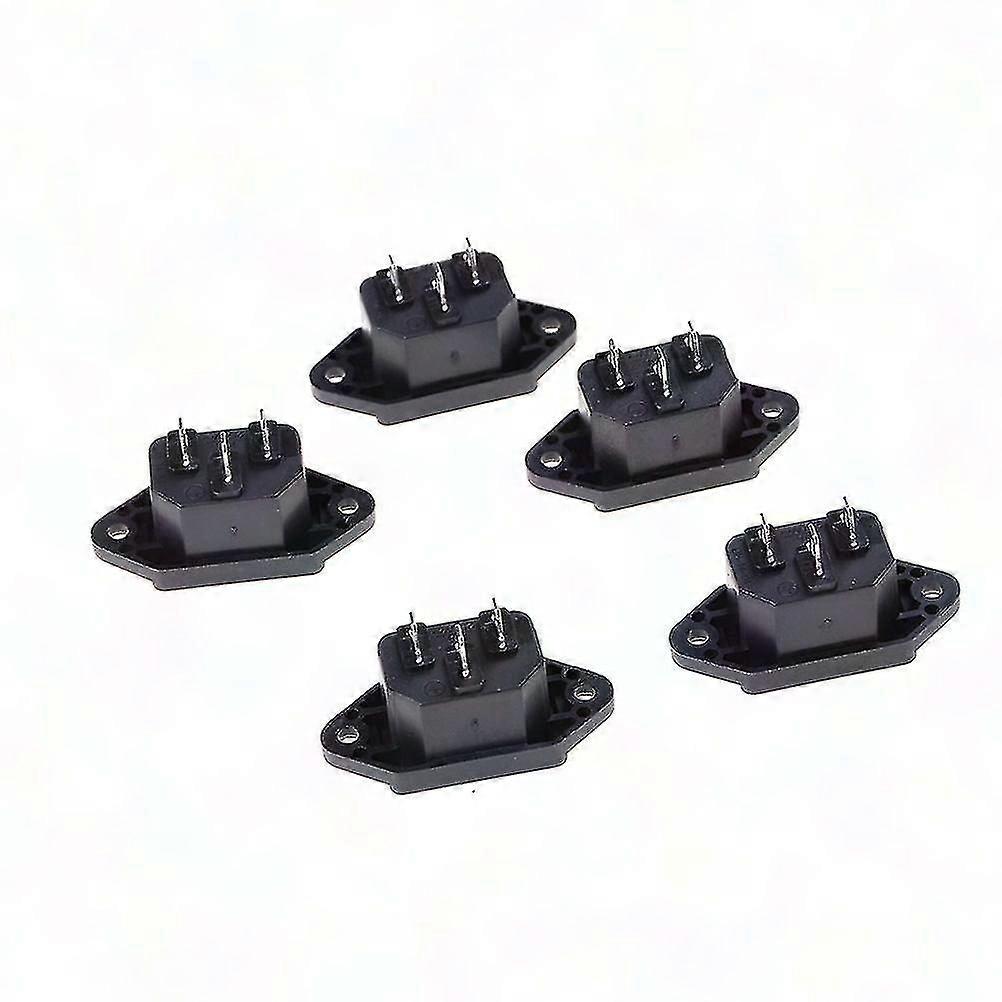 5pcs IEC 320 C14 Male Plug Panel AC 250V 10A Power Inlet Socket Connector HFMQV