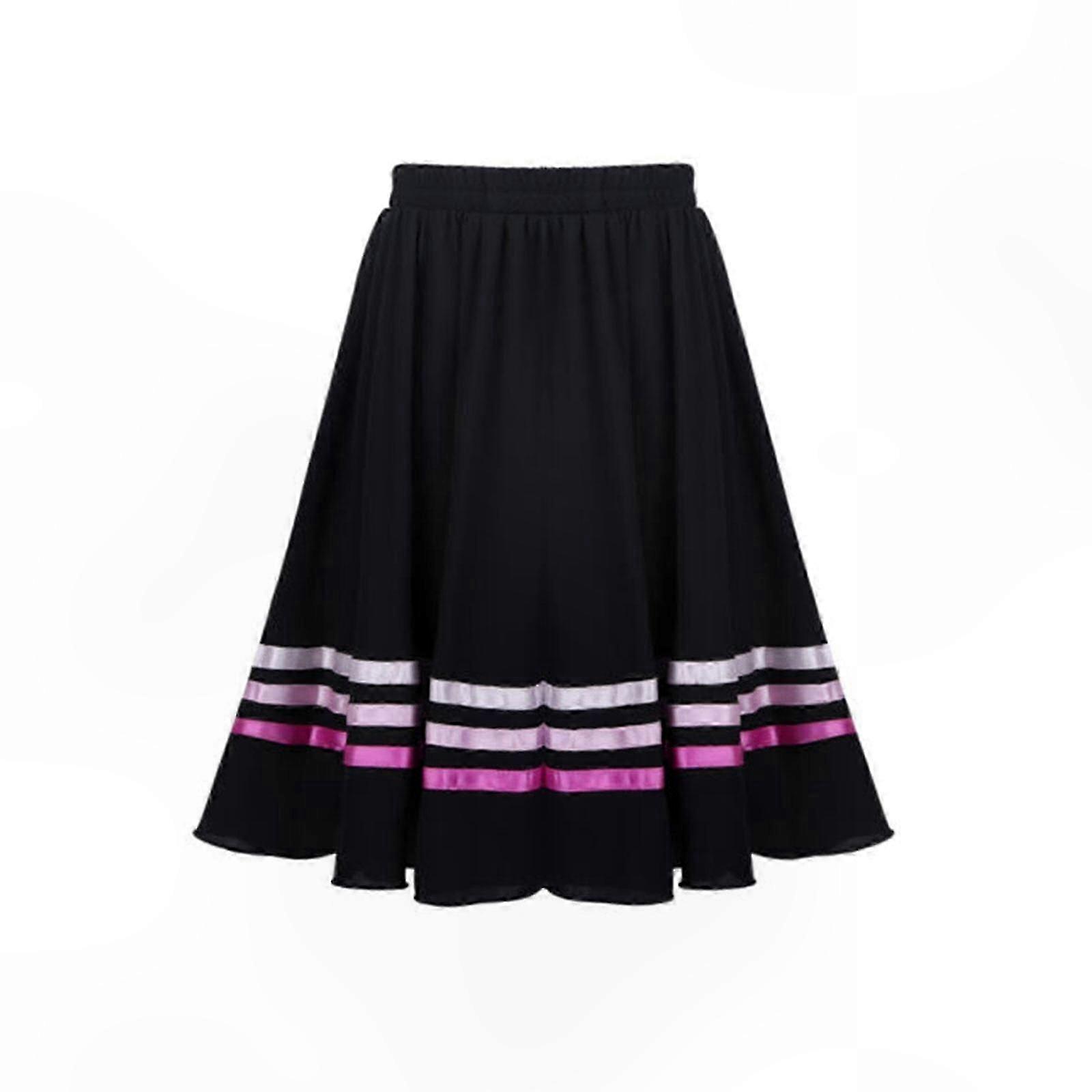 Girls Ballet Wrap Skirt Long Tutu Skirt for Dance Practice and Performances Maxi Length with Striped Design