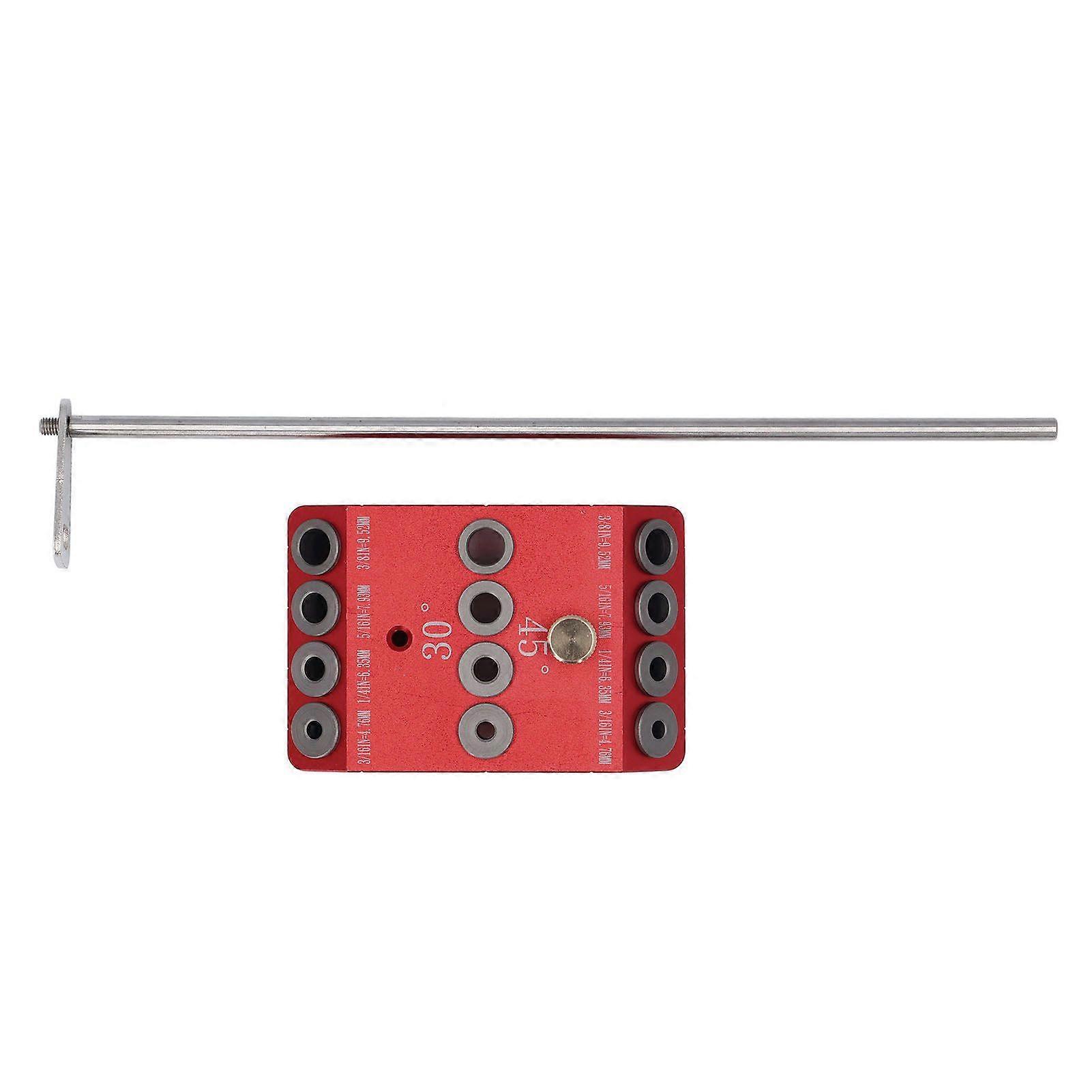 Drill Hole Guide Jig 30 45 90 Degree Angle Drilling Template Block Locator with Detachable Drill Bushing Extension Rod