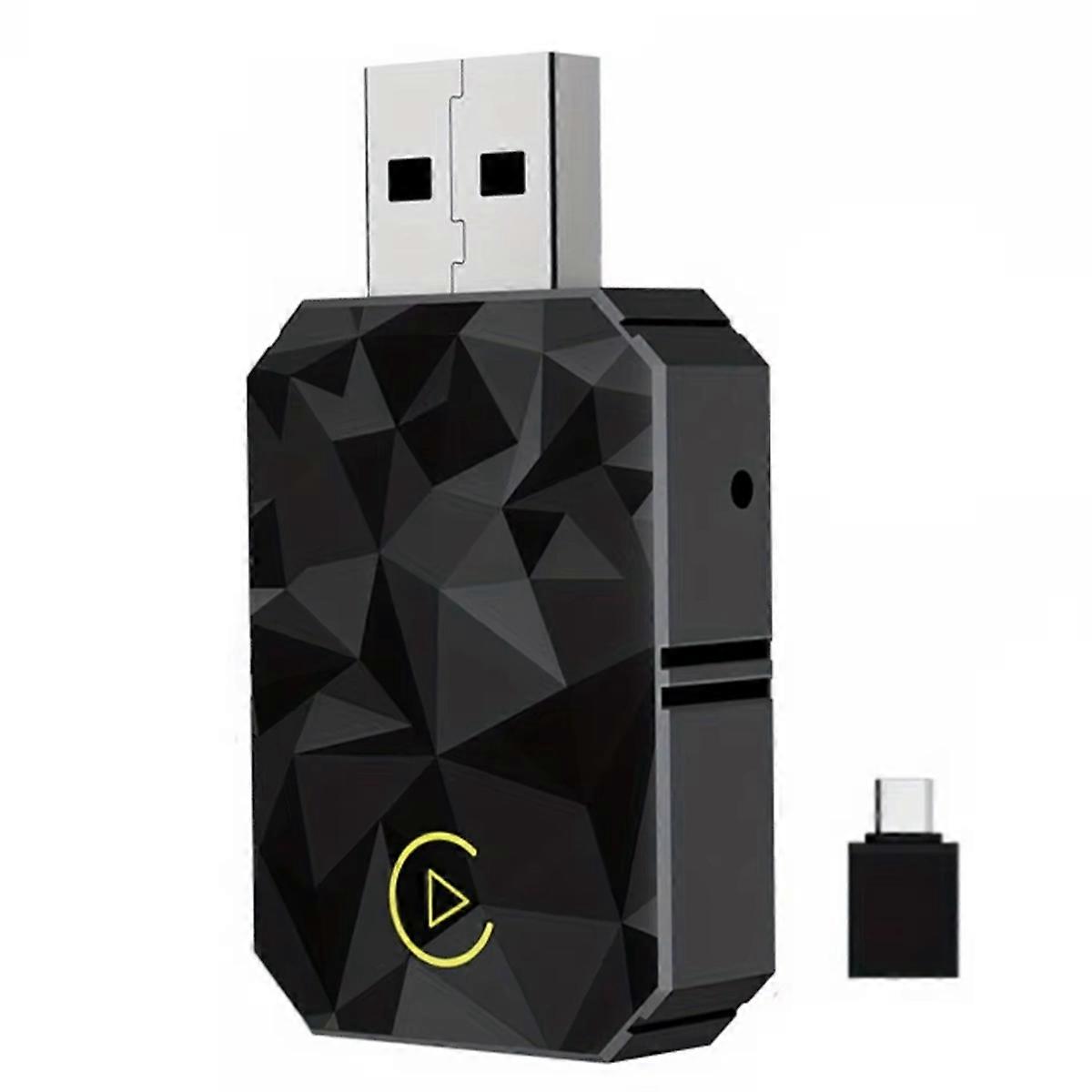 New 2 in 1 Wireless CarPlay Adapter for Android Mini Auto Wireless Adapter, 5Ghz WiFi Type-C/USB Pl