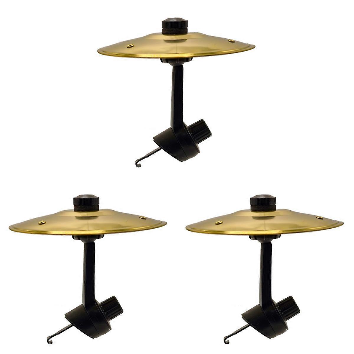 3PCS Hand- Car Crash Cymbal Universal Auto Air Ventilation Port Clip-on Mini Drum Cymbals for Vehicles Gold
