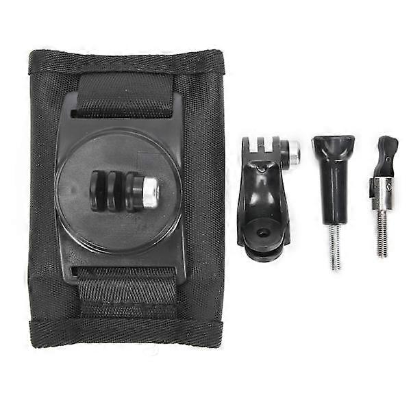Backpack Adapter with Fixed Shoulder Straps, Sports Camera Holder, Clip, 360 Degree Rotation